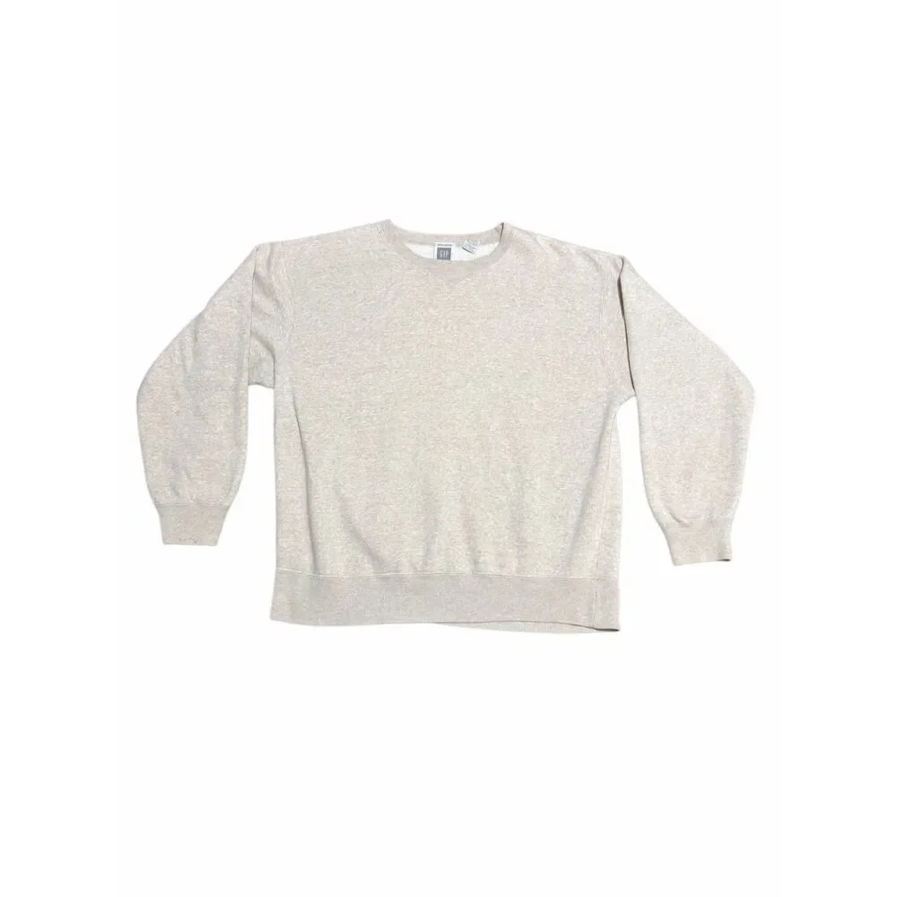 Vintage Gap Sweatshirt Large Heather Gray Made In USA 90s Cotton Blend Over Siz